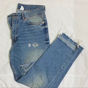 High waist straight leg jean